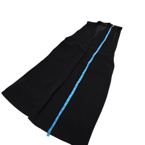 Zara Open Front Longlnie Blazer Vest, Black, Size M - Picture 5 of 9